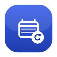 Icon: Kalender mit Wiederholungssymbol als Zeichen für laufende Content-Lieferung